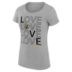 Vegas Golden Knights G-III 4Her by Carl Banks Women's Super-Slim Fit Lightweight Hockey Love T-Shirt - Heather Gray | US 200617545