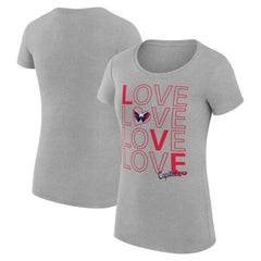 Washington Capitals G-III 4Her by Carl Banks Women's Super-Slim Fit Lightweight Hockey Love T-Shirt - Heather Gray | US 200617546