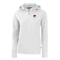 Buffalo Bills Cutter & Buck Women's Throwback Daybreak Eco Recycled Half-Zip Hoodie - White Hoodies