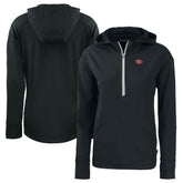 San Francisco 49ers Cutter & Buck Women's Throwback Daybreak Eco Recycled Half-Zip Hoodie - Black Hoodies