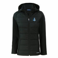 Detroit Lions Cutter & Buck Women's Throwback Evoke Hybrid Eco Softshell Recycled Full-Zip Hoodie Jacket - Black Hoodies