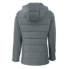 Miami Dolphins Cutter & Buck Women's Throwback Evoke Hybrid Eco Softshell Recycled Full-Zip Hoodie Jacket - Gray Hoodies