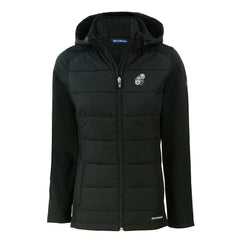 New Orleans Saints Cutter & Buck Women's Throwback Evoke Hybrid Eco Softshell Recycled Full-Zip Hoodie Jacket - Black Hoodies