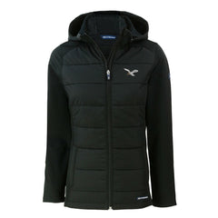 Philadelphia Eagles Cutter & Buck Women's Throwback Evoke Hybrid Eco Softshell Recycled Full-Zip Hoodie Jacket - Black Hoodies