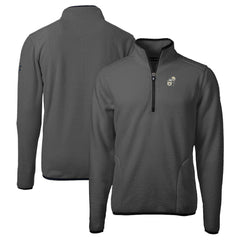 New Orleans Saints Cutter & Buck Throwback Cascade Eco Sherpa Fleece Quarter-Zip Pullover Jacket - Gray/Black Pullover