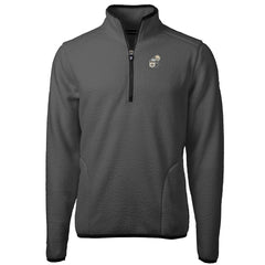 New Orleans Saints Cutter & Buck Throwback Cascade Eco Sherpa Fleece Quarter-Zip Pullover Jacket - Gray/Black Pullover