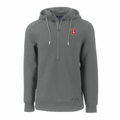 Denver Broncos Cutter & Buck Throwback Roam Eco Half-Zip Recycled Pullover Hoodie - Gray Hoodies