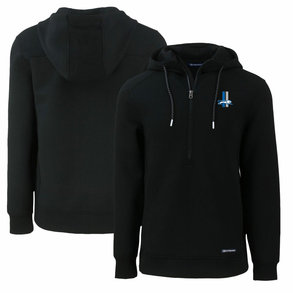 Detroit Lions Cutter & Buck Throwback Roam Eco Half-Zip Recycled Pullover Hoodie - Black Hoodies