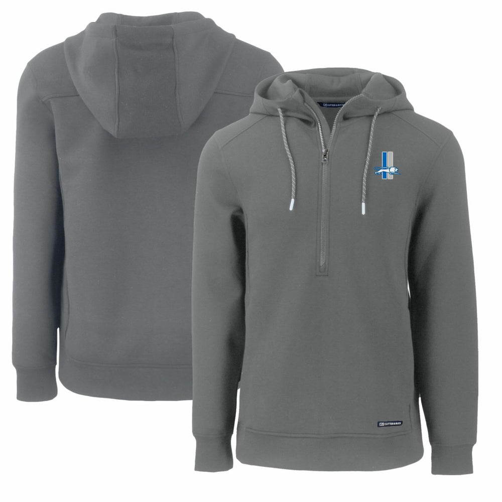 Detroit Lions Cutter & Buck Throwback Roam Eco Half-Zip Recycled Pullover Hoodie - Gray Hoodies