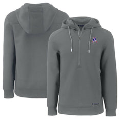 New England Patriots Cutter & Buck Throwback Roam Eco Half-Zip Recycled Pullover Hoodie - Gray Hoodies