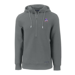 New England Patriots Cutter & Buck Throwback Roam Eco Half-Zip Recycled Pullover Hoodie - Gray Hoodies