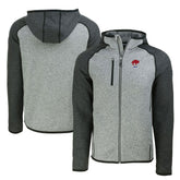 Buffalo Bills Cutter & Buck Throwback Mainsail Sweater-Knit Full-Zip Hoodie - Heather Gray/Heather Charcoal Hoodies