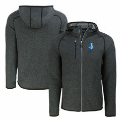 Detroit Lions Cutter & Buck Throwback Mainsail Sweater-Knit Full-Zip Hoodie - Heather Charcoal Hoodies