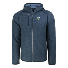 Los Angeles Chargers Cutter & Buck Throwback Mainsail Sweater-Knit Full-Zip Hoodie - Heather Navy Hoodies