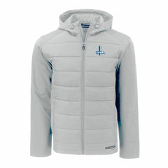 Detroit Lions Cutter & Buck Throwback Evoke Hybrid Eco Softshell Recycled Full-Zip Hoodie Jacket - Gray Hoodies