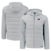 San Francisco 49ers Cutter & Buck Throwback Evoke Hybrid Eco Softshell Recycled Full-Zip Hoodie Jacket - Gray Hoodies