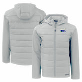 Seattle Seahawks Cutter & Buck Throwback Evoke Hybrid Eco Softshell Recycled Full-Zip Hoodie Jacket - Gray Hoodies