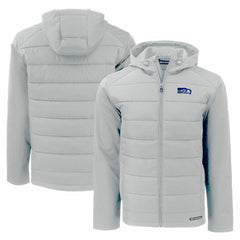 Seattle Seahawks Cutter & Buck Throwback Evoke Hybrid Eco Softshell Recycled Full-Zip Hoodie Jacket - Gray Hoodies