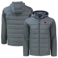 Chicago Bears Cutter & Buck Throwback Big & Tall Evoke Hybrid Eco Softshell Recycled Full-Zip Jacket - Gray Jackets
