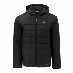 Detroit Lions Cutter & Buck Throwback Big & Tall Evoke Hybrid Eco Softshell Recycled Full-Zip Jacket - Black Jackets