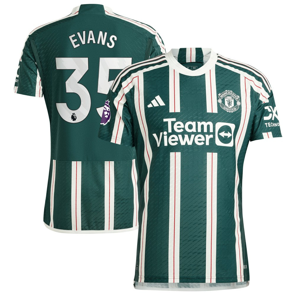 Jonny Evans Manchester United 2023/24 Away Player Jersey – Green - Adidas on sale