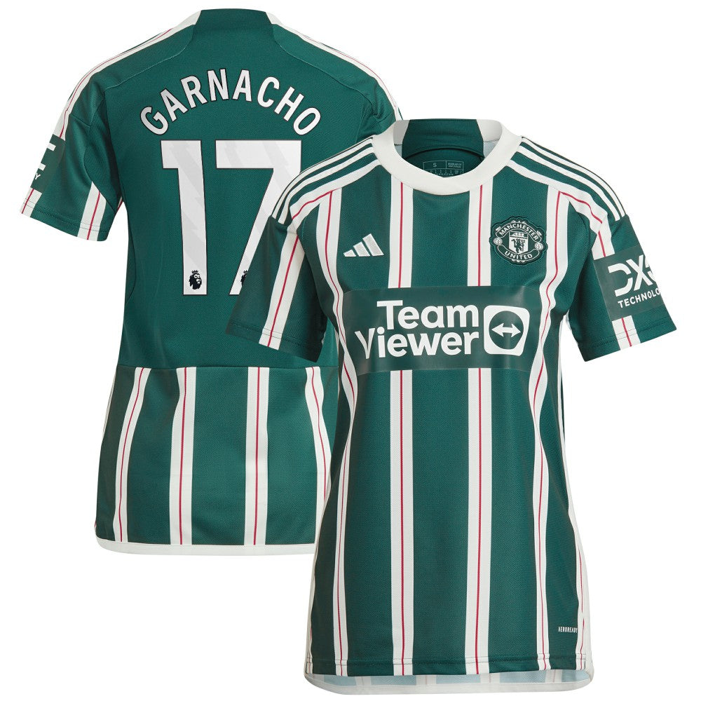Alejandro Garnacho Manchester United Women's 2023/24 Away Replica Player Jersey – Green - Adidas outlet