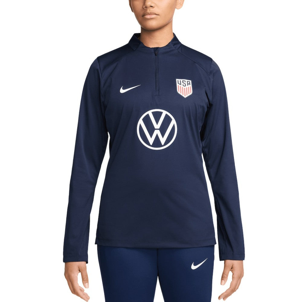 USMNT Women's 2024 Strike Drill Performance Quarter-Zip Pullover Top Navy - Nike discount