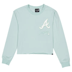 Atlanta Braves New Era Women's Breeze Logo Select Cropped Long Sleeve T-Shirt - Mint T-shirts
