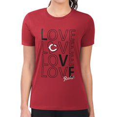 Cincinnati Reds G-III 4Her by Carl Banks Women's Super-Slim Fit Lightweight Love Graphic Team T-Shirt - Red T-shirts
