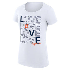 Detroit Tigers G-III 4Her by Carl Banks Women's Super-Slim Fit Lightweight Love Graphic Team T-Shirt - White T-shirts
