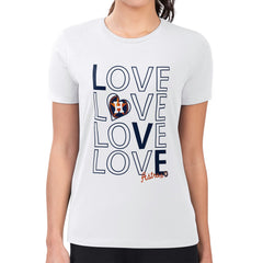 Houston Astros G-III 4Her by Carl Banks Women's Super-Slim Fit Lightweight Love Graphic Team T-Shirt - White T-shirts