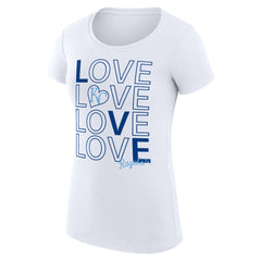 Kansas City Royals G-III 4Her by Carl Banks Women's Super-Slim Fit Lightweight Love Graphic Team T-Shirt - White T-shirts