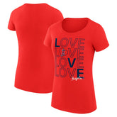 Los Angeles Angels G-III 4Her by Carl Banks Women's Super-Slim Fit Lightweight Love Graphic Team T-Shirt - Red T-shirts