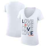 Detroit Tigers G-III 4Her by Carl Banks Women's Super-Slim Fit Lightweight Love Graphic Team V-Neck T-Shirt - White T-shirts