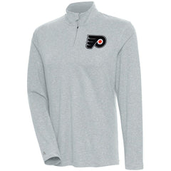 Philadelphia Flyers Antigua Women's Confront Quarter-Zip Pullover Top - Heather Gray | US 200624177