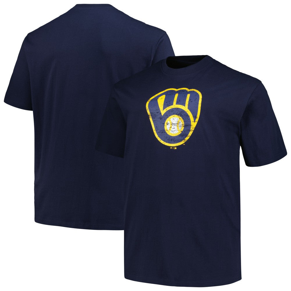 Milwaukee Brewers Profile Big & Tall Primary Logo T-Shirt - Navy T-shirts