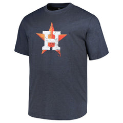 Houston Astros Profile Big & Tall Weathered Logo T-Shirt - Heather Navy T-shirts