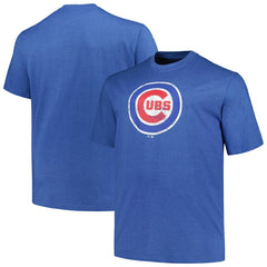 Chicago Cubs Profile Big & Tall Weathered Logo T-Shirt - Heather Royal T-shirts