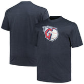 Cleveland Guardians Profile Big & Tall Weathered Logo T-Shirt - Heather Navy T-shirts