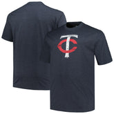 Minnesota Twins Profile Big & Tall Weathered Logo T-Shirt - Heather Navy T-shirts