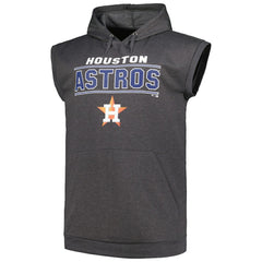 Houston Astros Profile Big & Tall Muscle Sleeveless Pullover Hoodie - Heather Charcoal Hoodies