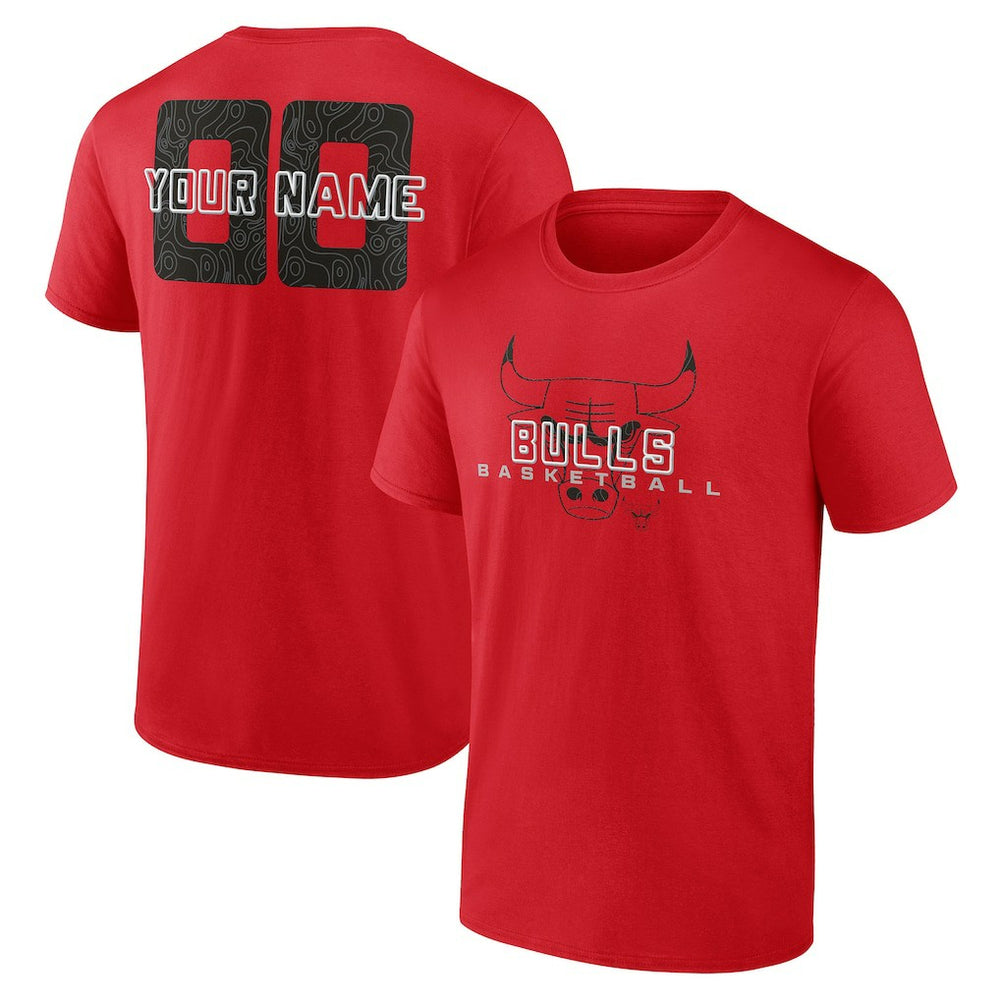 Chicago Bulls Stellar Personalized Name & Number T-Shirt Red