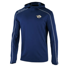 Nashville Predators Columbia Omni-Wick Shotgun Long Sleeve Hoodie T-Shirt - Navy | US 200629178