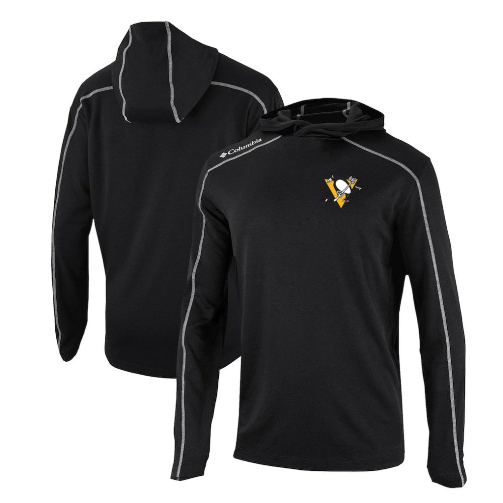 Pittsburgh Penguins Columbia Omni-Wick Shotgun Long Sleeve Hoodie T-Shirt - Black | US 200629183