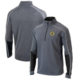Boston Bruins Columbia Omni-Wick Shotgun 2.0 Quarter-Zip Pullover Top - Gray/Black | US 200629192
