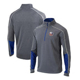 New York Islanders Columbia Omni-Wick Shotgun 2.0 Quarter-Zip Pullover Top - Gray/Blue | US 200629205