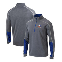 New York Islanders Columbia Omni-Wick Shotgun 2.0 Quarter-Zip Pullover Top - Gray/Blue | US 200629205