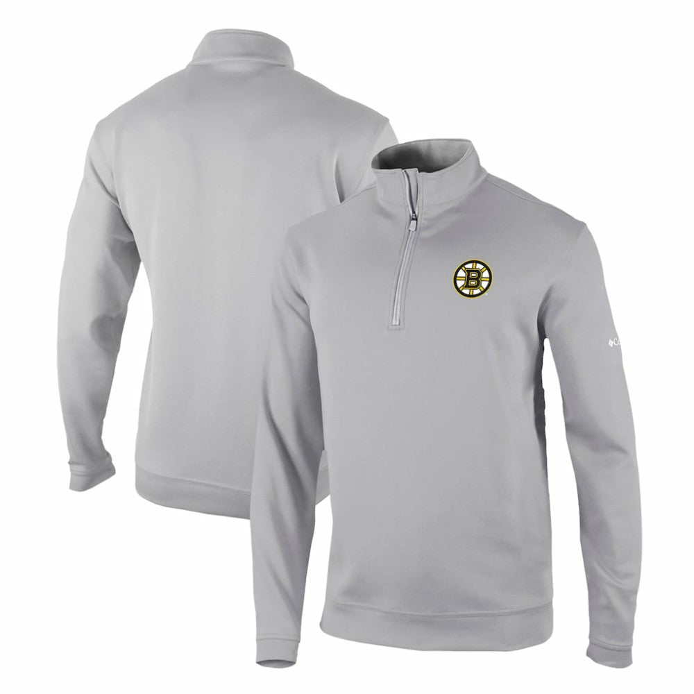Boston Bruins Columbia Omni-Wick Wickhams Hills Half-Zip Pullover Top - Gray | US 200629219