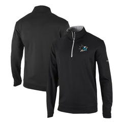 San Jose Sharks Columbia Omni-Wick Wickhams Hills Half-Zip Pullover Top - Black | US 200629254