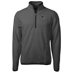 Baltimore Ravens Cutter & Buck Helmet Cascade Eco Sherpa Fleece Quarter-Zip Pullover Jacket - Gray/Black Pullover
